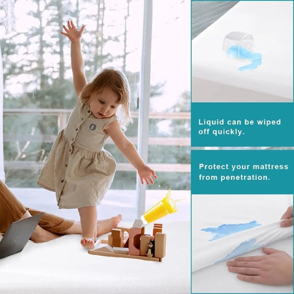 Baby Waterproof Mattress Protector Fitted Sheet Breathable & Noiseless