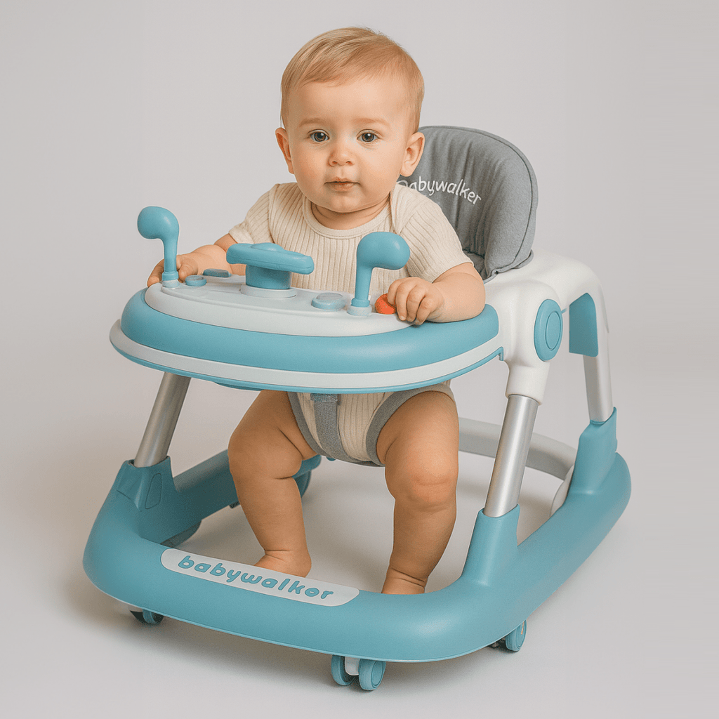 2 in 1 Baby Activity Walker | Adjustable Speed, Brake System & Musical Tray for Development and Play