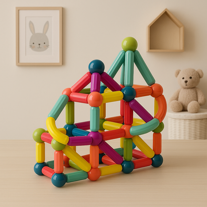Magnetic Building Blocks Set | Colourful, Durable & Educational Toys for Kids Aged 3+ to Boost Creativity and STEM Learning