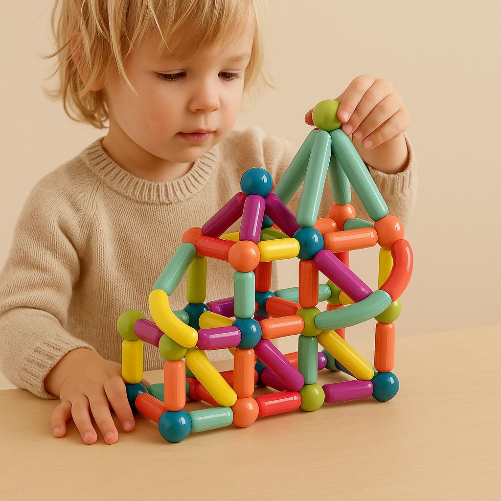 Magnetic Building Blocks Set | Colourful, Durable & Educational Toys for Kids Aged 3+ to Boost Creativity and STEM Learning