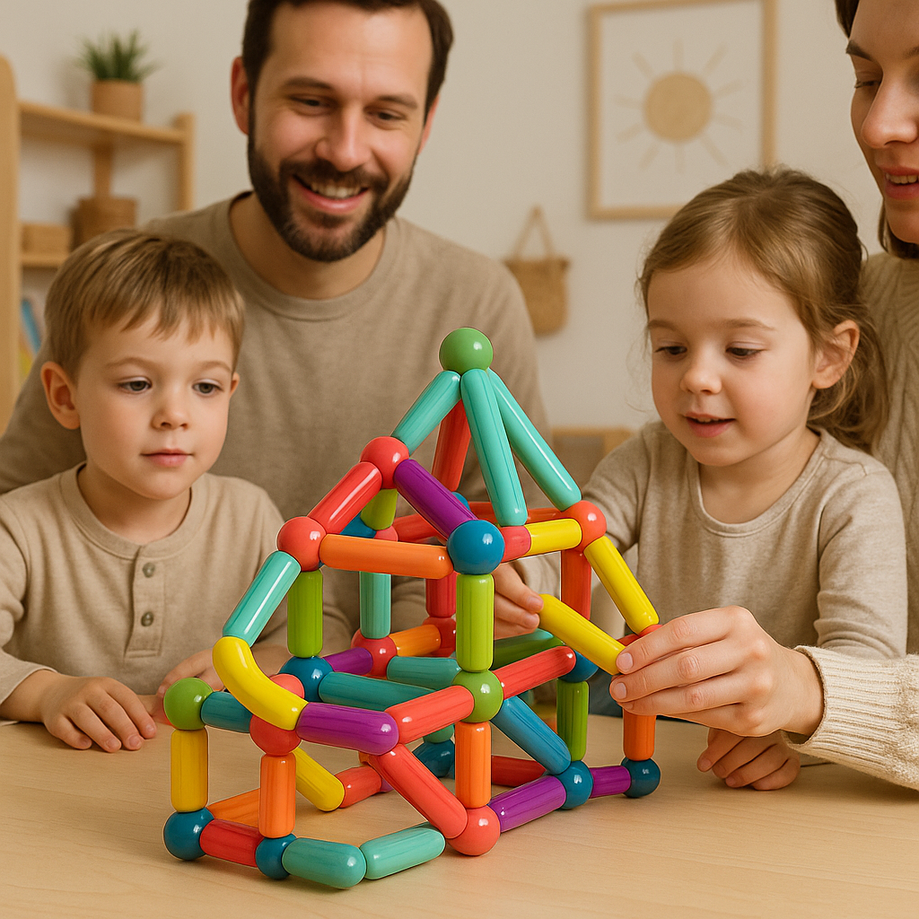 Magnetic Building Blocks Set | Colourful, Durable & Educational Toys for Kids Aged 3+ to Boost Creativity and STEM Learning