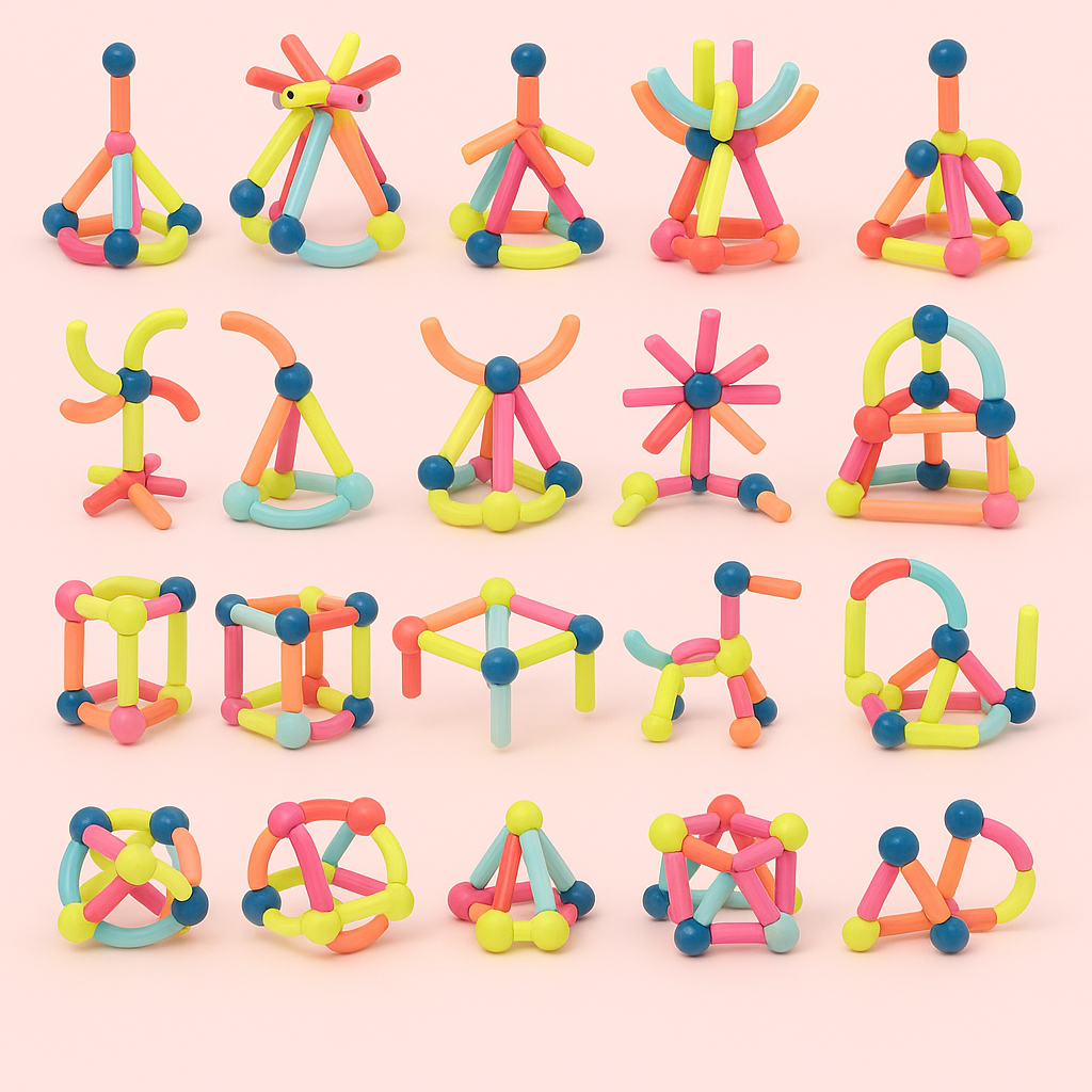 Magnetic Building Blocks Set | Colourful, Durable & Educational Toys for Kids Aged 3+ to Boost Creativity and STEM Learning