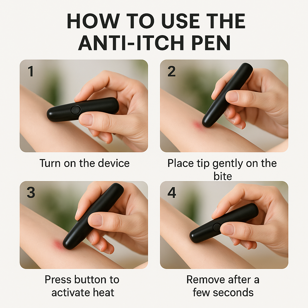 Portable Anti-Itch Mosquito Bite Relief Pen – Physical Itch Stick for Adults & Children, Fast-Acting mosquito bite zapper, Itch Relief Solution