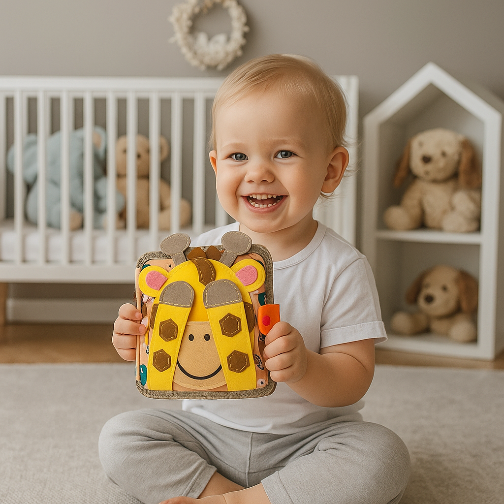 Montessori Sensory Giraffe Story Book | Interactive, Travel-Friendly & Ideal for Early Learning and Fine Motor Skill Development