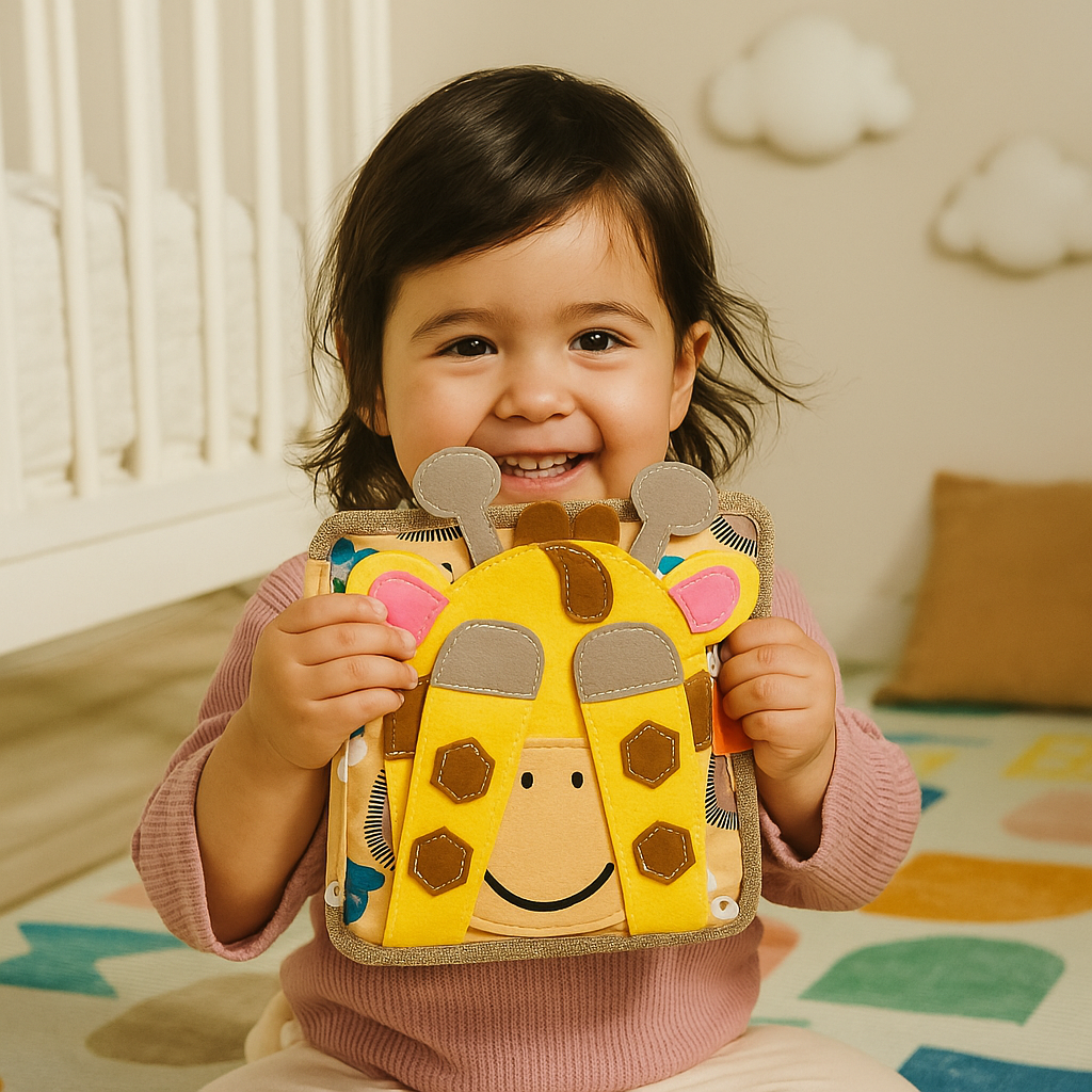 Montessori Sensory Giraffe Story Book | Interactive, Travel-Friendly & Ideal for Early Learning and Fine Motor Skill Development