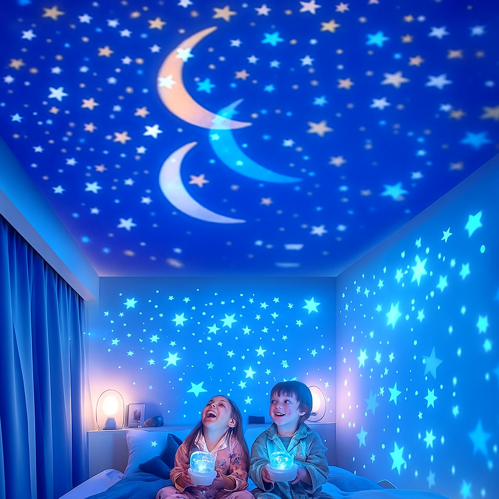 2-in-1 Children's Night Light Projector | Soothing Ocean Projections & Soft Lighting for Peaceful Sleep