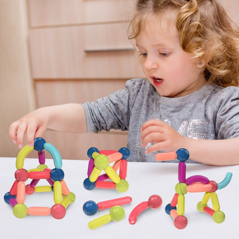 Magnetic Building Sticks Set - Creative Magnet Toys for Kids - STEM Educational Construction Toys for Imaginative Play