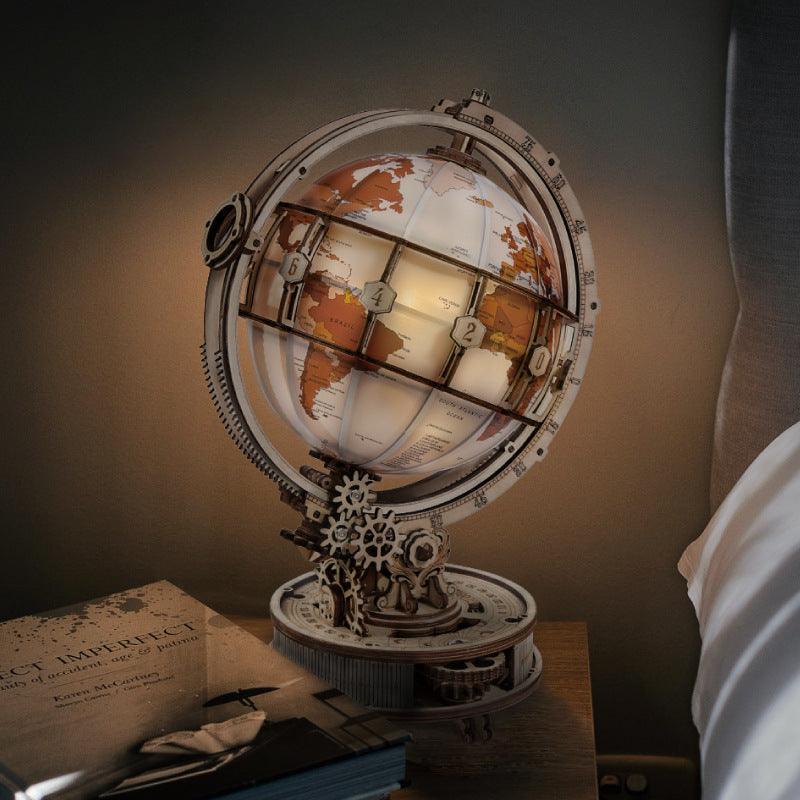 3D Wooden Globe Puzzle 3D Lamp | Creative, Educational & Fun for Kids and Adults