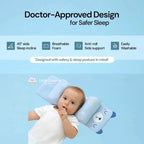Ergonomic Baby Head Shaping Pillow | Natural Plant Filling, Reversible Design & Year-Round Comfort for Ages 1-3 Years