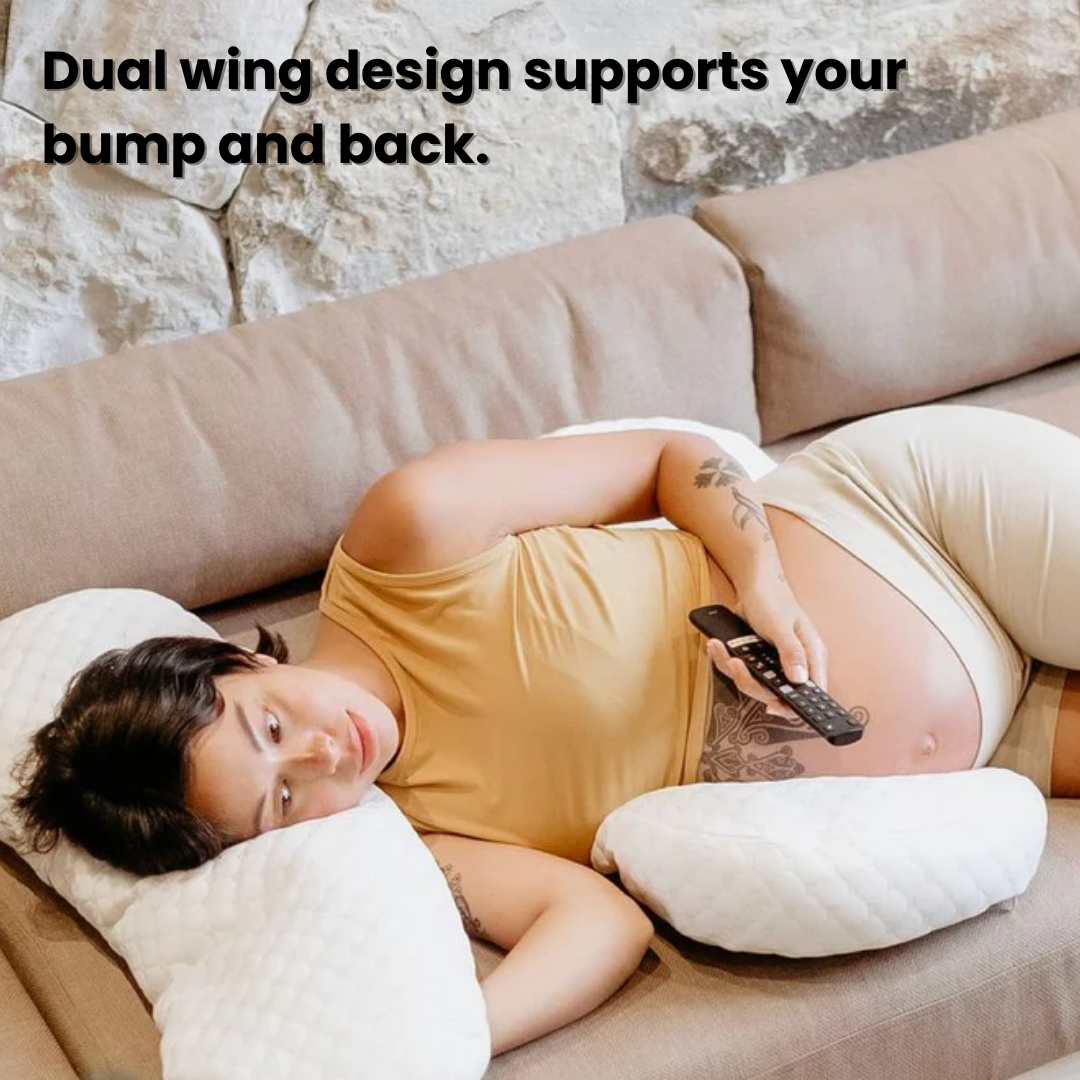 Maternity Pillow with Full Body Attachment | Adjustable, Side-Sleeping Support for Back & Hip Pain Relief