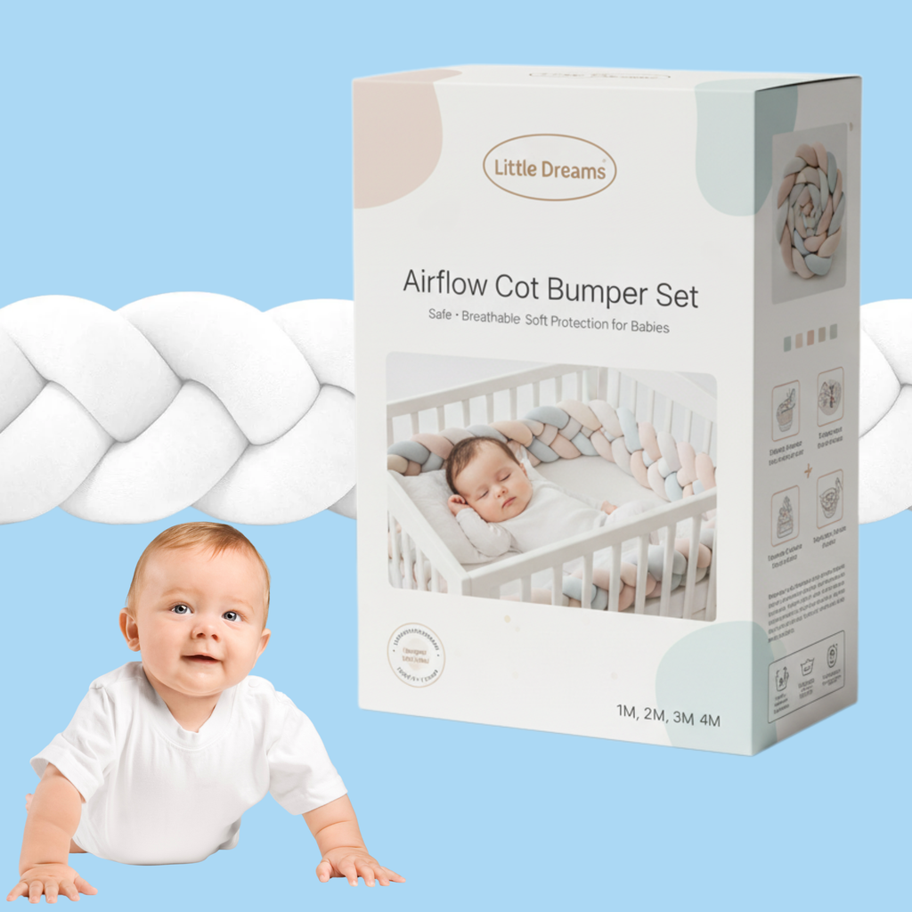 Airflow Cot Bumper Set - Cushioned Bumpers for Toddler Cribs & Beds