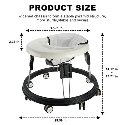 Adjustable Baby Walker with Safety Features and Activity Tray for Infants Learning to Walk
