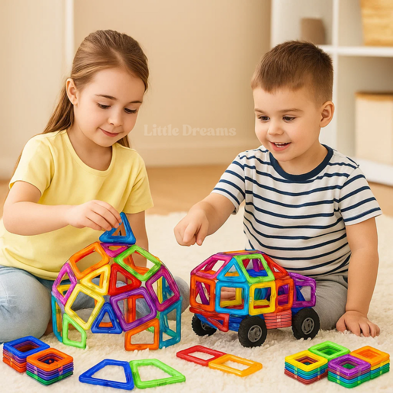 Magnetic Building Blocks - Creative Magnetic Tiles for Kids - STEM Learning Toy - 3D Construction Set