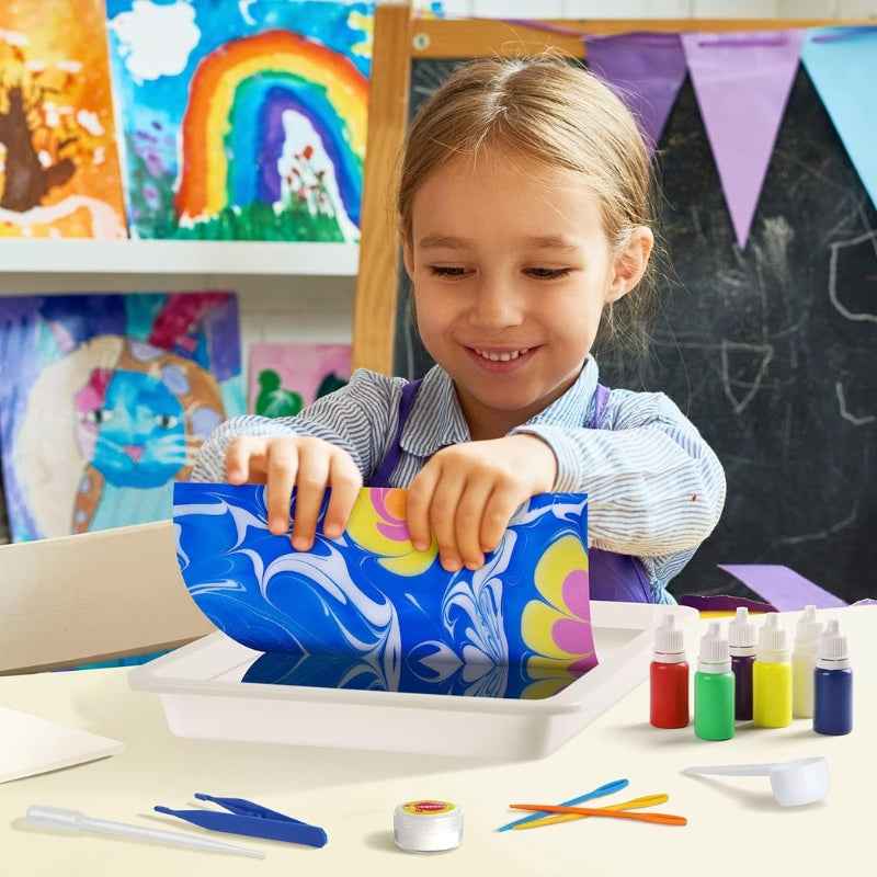 Art Water Marbling Painting Kit – Create Stunning Artwork with Marbled Designs  for All Ages