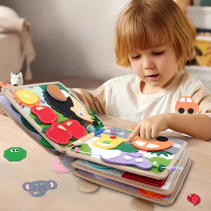Montessori Quiet Book for Toddlers | 12 Unique Pages, Tactile Fun & Ideal for Early Learning and Travel