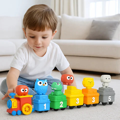 Animal Train Playset | Promotes Early Counting, Color Matching & Hands-On Learning for Kids Aged 3-5 Years