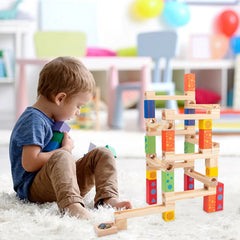 Wooden Construction Set for Kids – Build Your Own Wooden Marble Run Track for Endless Fun and Creativity