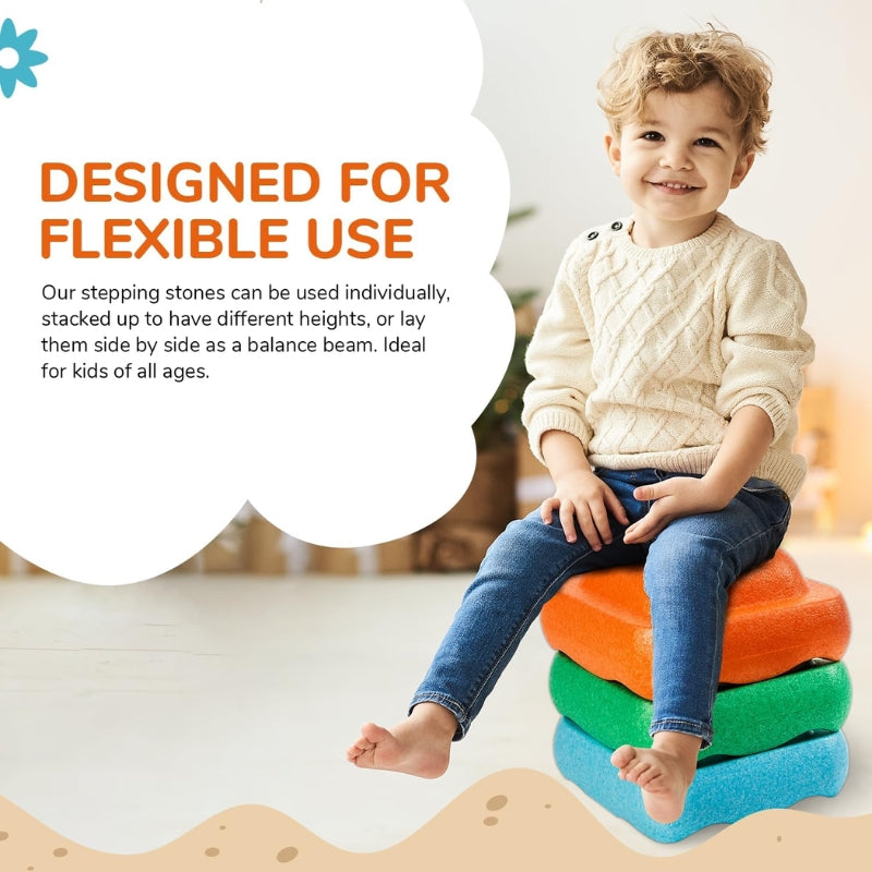 Sensory Stepping Stones for Kids – Autism Balance Toys, Rainbow Foam Play Stones for Toddlers