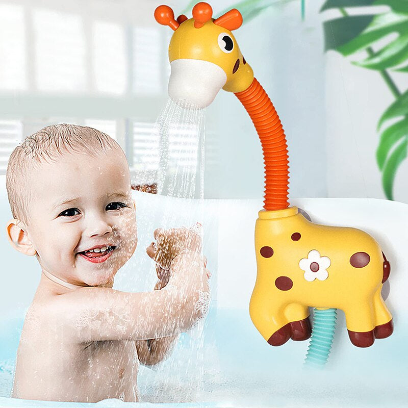 Interactive Giraffe Bath Toy | Water Spraying, Colorful Lights & Educational Fun for Kids' Bath Time