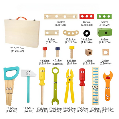 Montessori Wooden Toolbox for Kids - Creative Educational Toy Set for Toddlers and Young Children