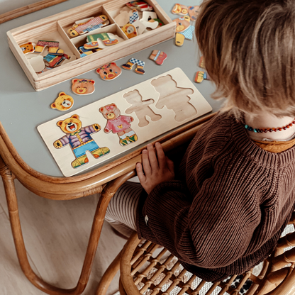 Wooden Dress-Up Puzzle for Kids - Boris - Educational Toy - Creative Play - Safe Materials - Ideal for Boys and Girls