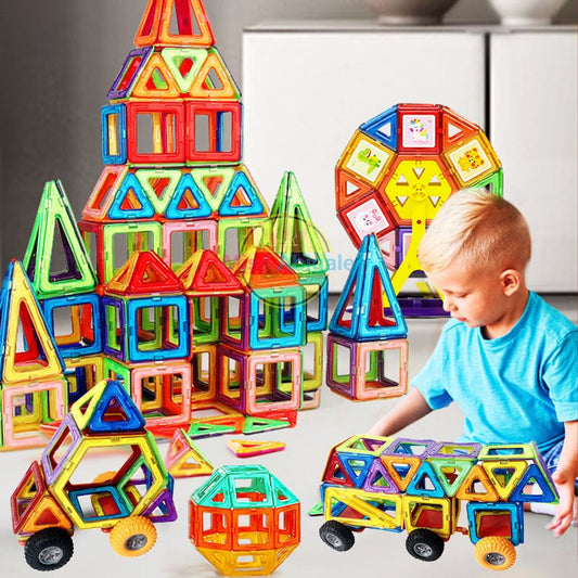 Magnetic Building Blocks - Creative Magnetic Tiles for Kids - STEM Learning Toy - 3D Construction Set