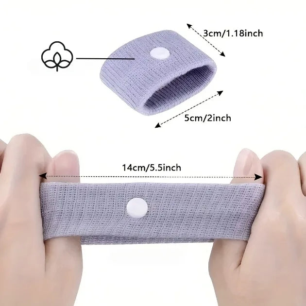 2pcs Car Sick Wristbands Wristband | Nausea Relief Wristbands Adjustable, Soft Fabric & Natural Pressure Therapy for Travel Comfort