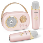 Portable Karaoke System for Kids | Dual Microphones, Bluetooth & Fun Voice Effects for Family Gatherings and Parties