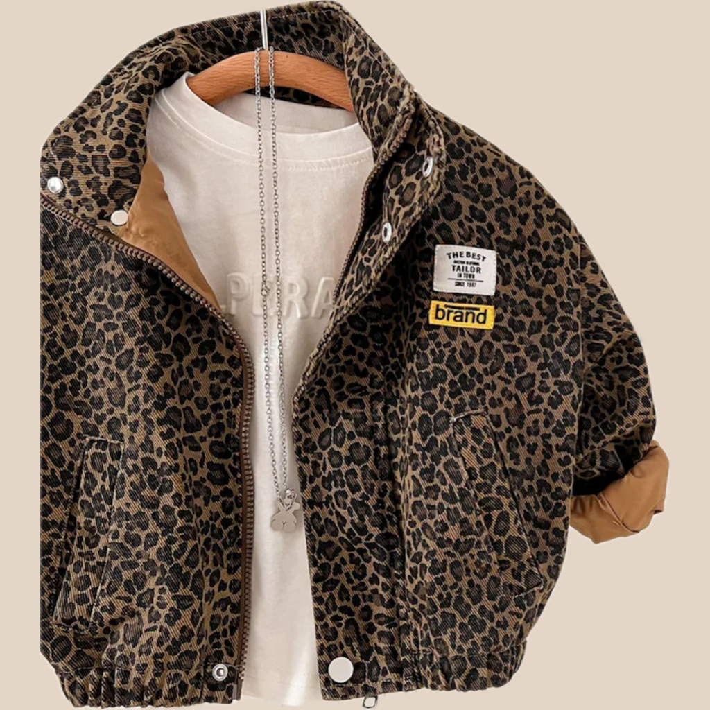 Leopard Print Casual Jacket for Kids | Childrens´s Coats Comfortable Fit, Easy Zip Fastening & Perfect for Outdoor Adventures