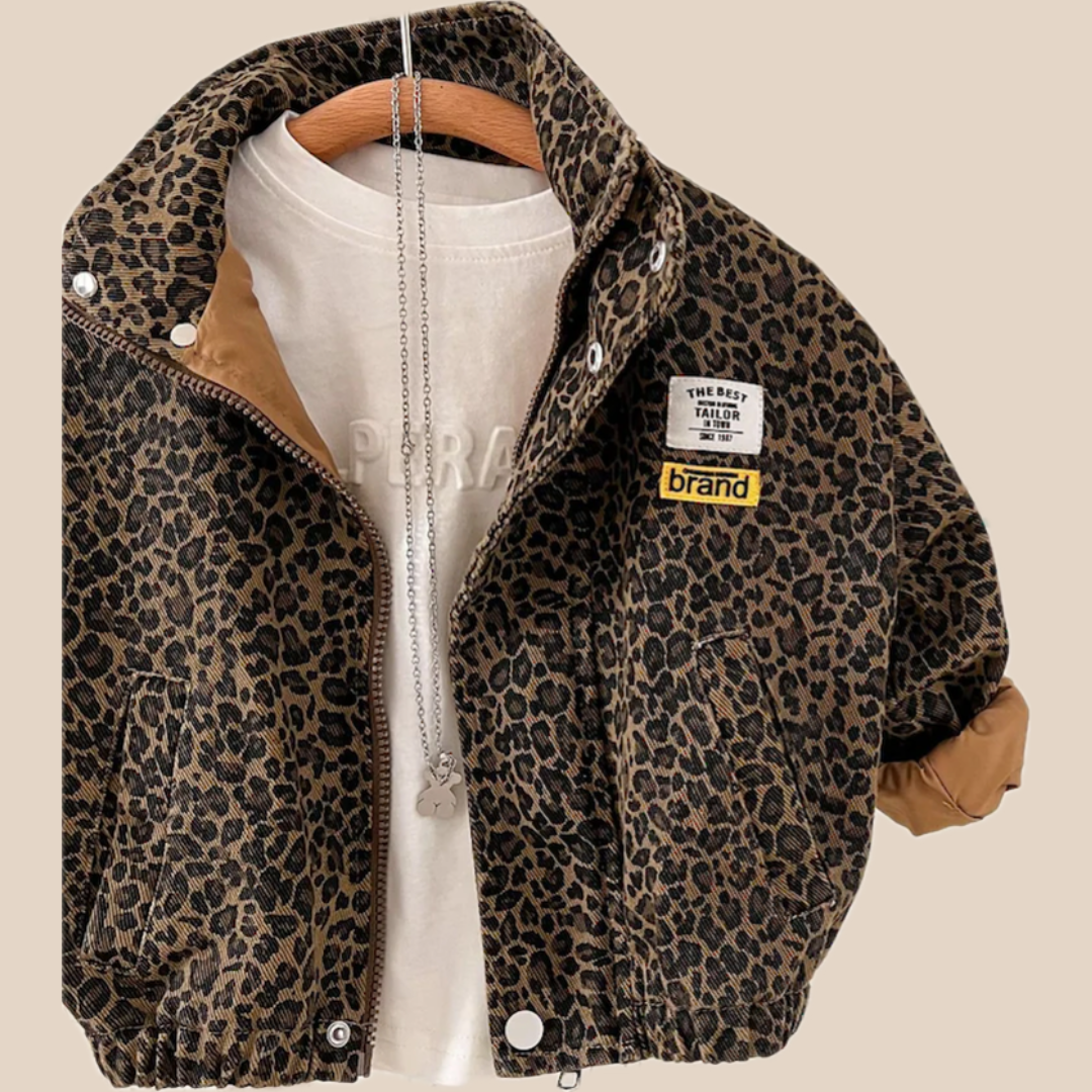 Leopard Print Casual Jacket for Kids | Childrens´s Coats Comfortable Fit, Easy Zip Fastening & Perfect for Outdoor Adventures