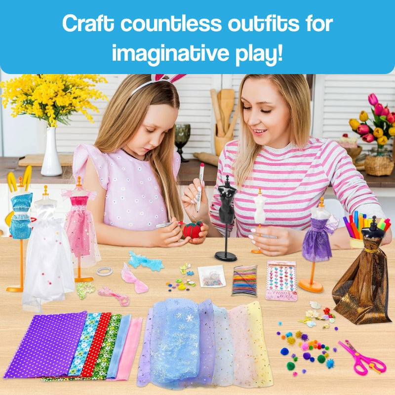DIY Kids Fashion Design Kit| Creative Tools, Fabrics & Accessories to Inspire Young Designers