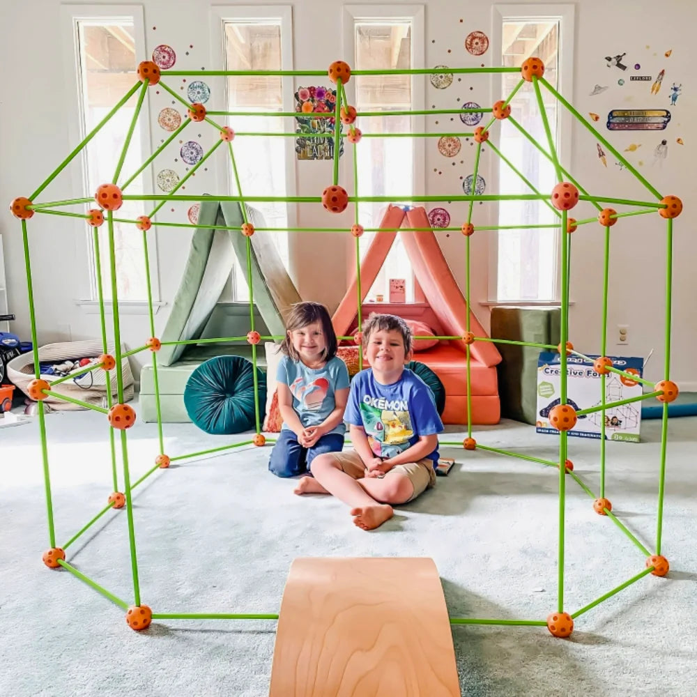 DIY Fort Kit for Kids – Build a Playhouse with 77 or 110 Pieces for Endless Fun