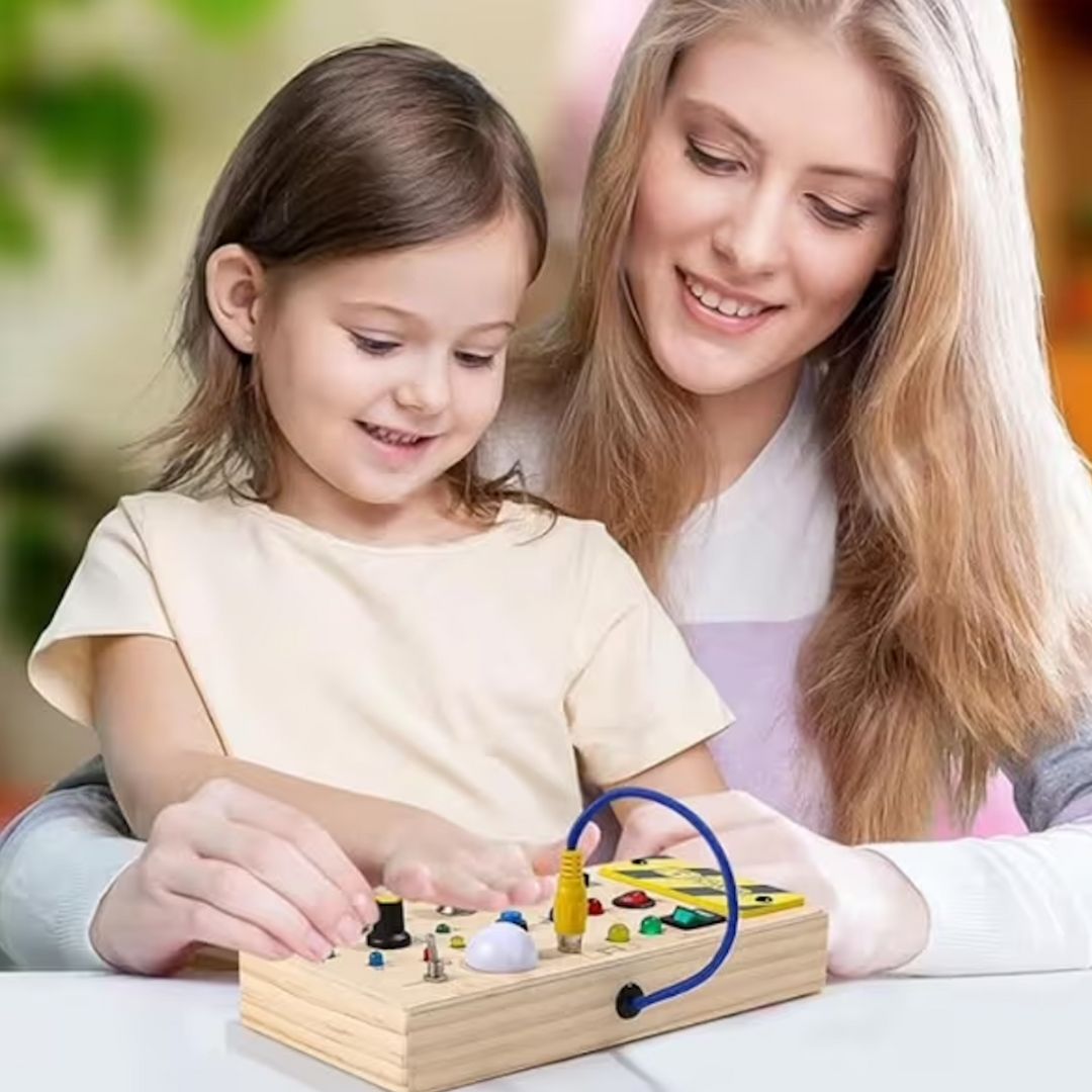 Toddlers Wooden Busy Board | Interactive, Safe & Engaging Activity Toy for Early Development and Exploration