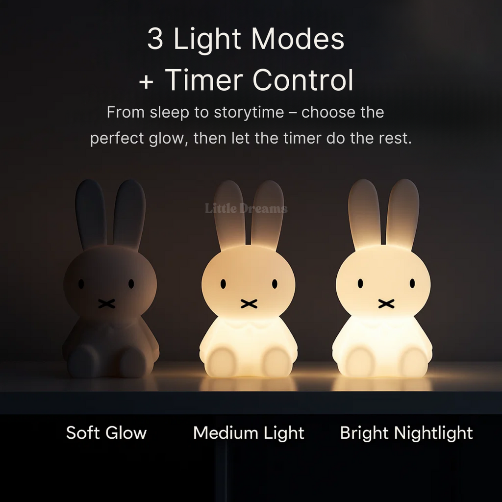Miffy Bunny Lamp - Soft White Rabbit Night Light for Kids and Toddlers