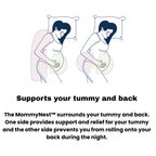 Maternity Pillow with Full Body Attachment | Adjustable, Side-Sleeping Support for Back & Hip Pain Relief