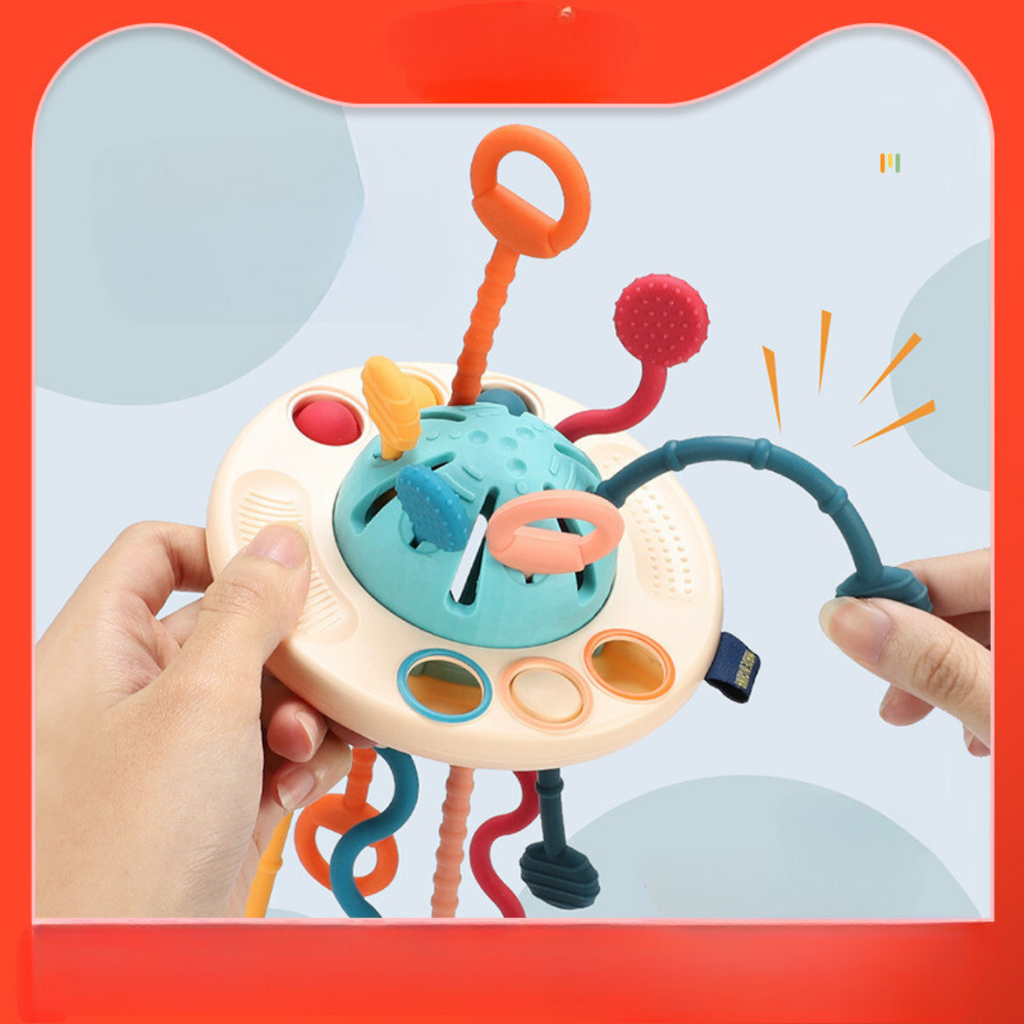Dreamweaver™ | Montessori Silicone Pull Toy for Toddlers | Safe, Non-Toxic, Interactive Learning Tool for Fine Motor Skills Development