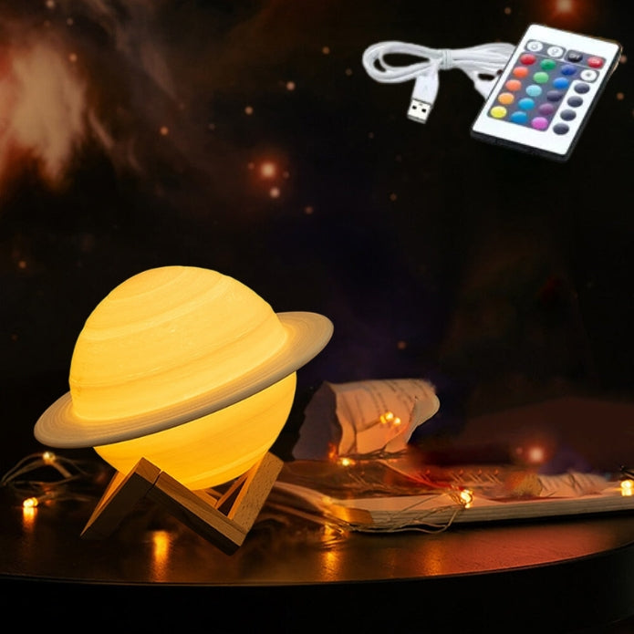 Planet-Themed LED Night Lamp – Colour-Changing Saturn Design for Kids, Bedrooms, and Unique Home Decor Ambience
