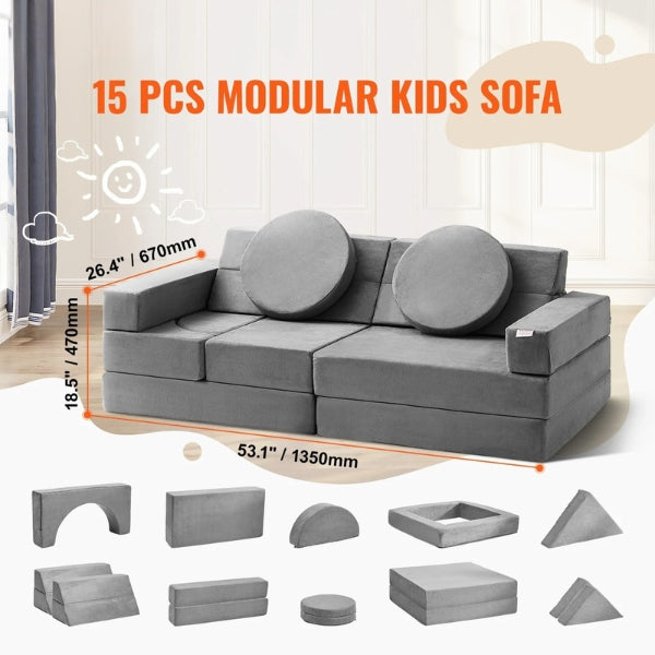 Play Couch Grand | Soft Play Couch for Kids, Light Pink Possum Couch for Comfort