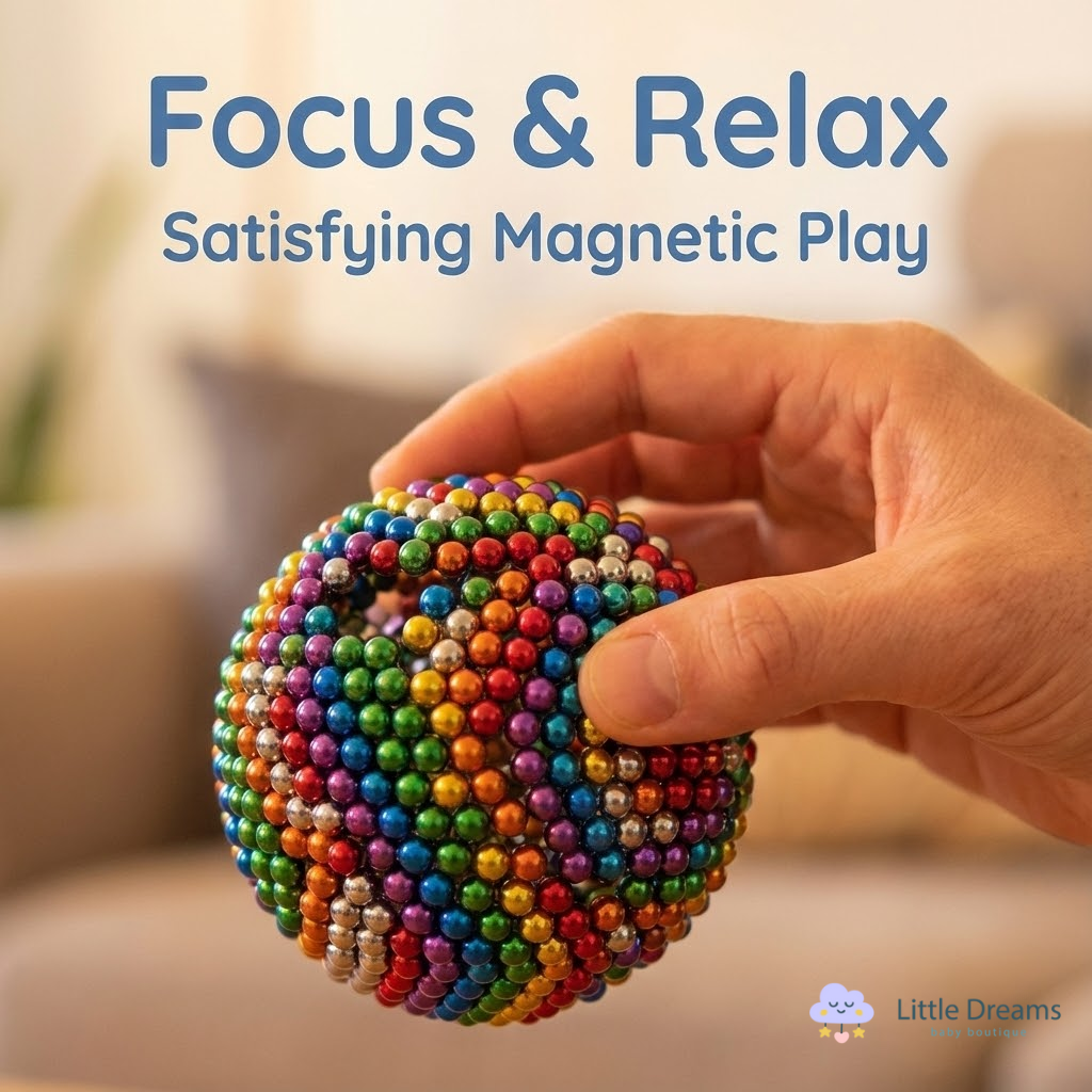 Rainbow Magnetic Play Balls | Safe, Durable & Educational Toy for Creative Development and Fine Motor Skills