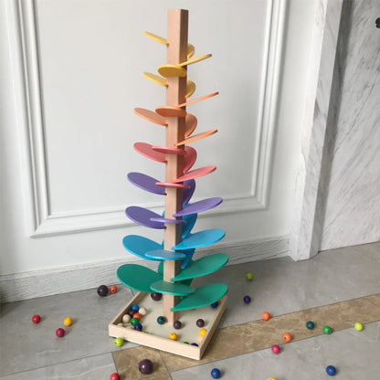 Montessori Wooden Marble Tower | Colorful, Eco-Friendly Toy for Cognitive Development & Fine Motor Skills