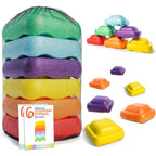 Sensory Stepping Stones for Kids – Autism Balance Toys, Rainbow Foam Play Stones for Toddlers