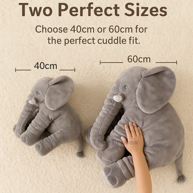Soft Elephant Cuddle Pillow | Soft, Lightweight & Ideal for Babies and Kids' Naptime and Playtime