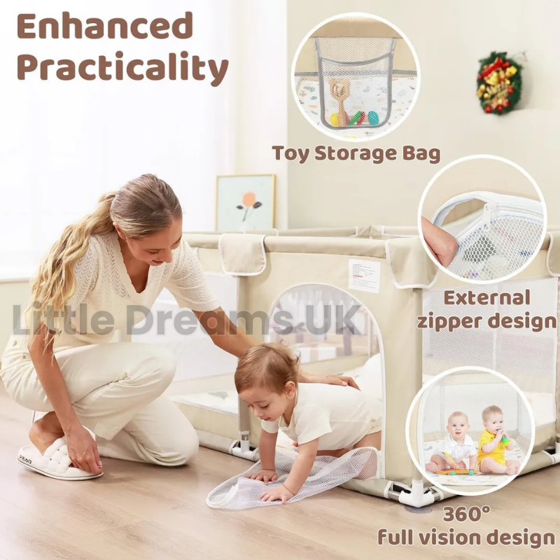 Baby Playpen | Soft, Durable & Colorful Animal Print Fence for Safe Indoor and Outdoor Play