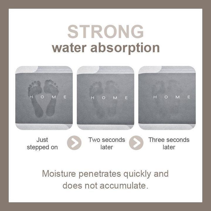 Bathroom Waterproof Floor Mat - Quick Drying & Absorbent Magic Mats with Rubber Backing