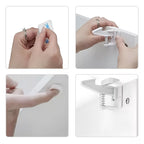 Invisible Child-Proof Cabinet Locks | 10pcs, Easy Peel & Stick Installation for Kitchen and Living Room Safety