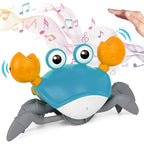 Interactive Crawling Crab Toy in blue with lights and sound