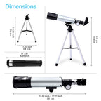 Kids 50mm Refractor Telescope | Easy to Use, Packable & Ideal for Stargazing and Backyard Exploration for Ages 7+