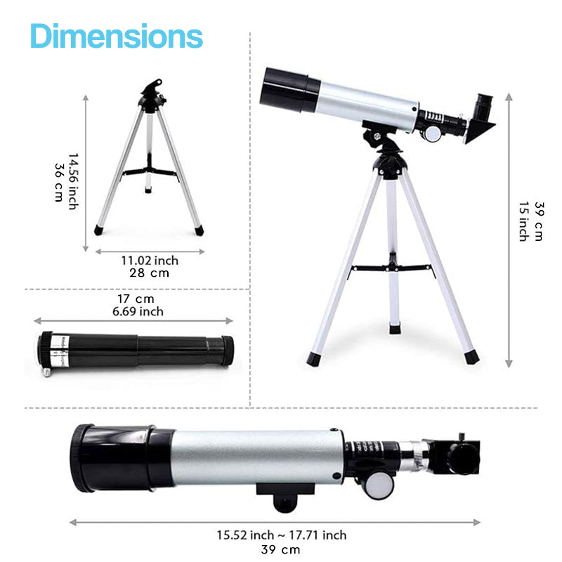 Kids 50mm Refractor Telescope | Easy to Use, Packable & Ideal for Stargazing and Backyard Exploration for Ages 7+