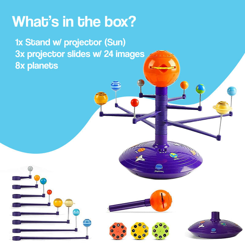 Montessori Solar System Kit | Educational Projector with 24 Space Slides for Kids Ages 7+ | Inspires STEM Learning & Astronomy Exploration