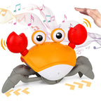 Interactive Crawling Crab Toy in orange with lights and sound